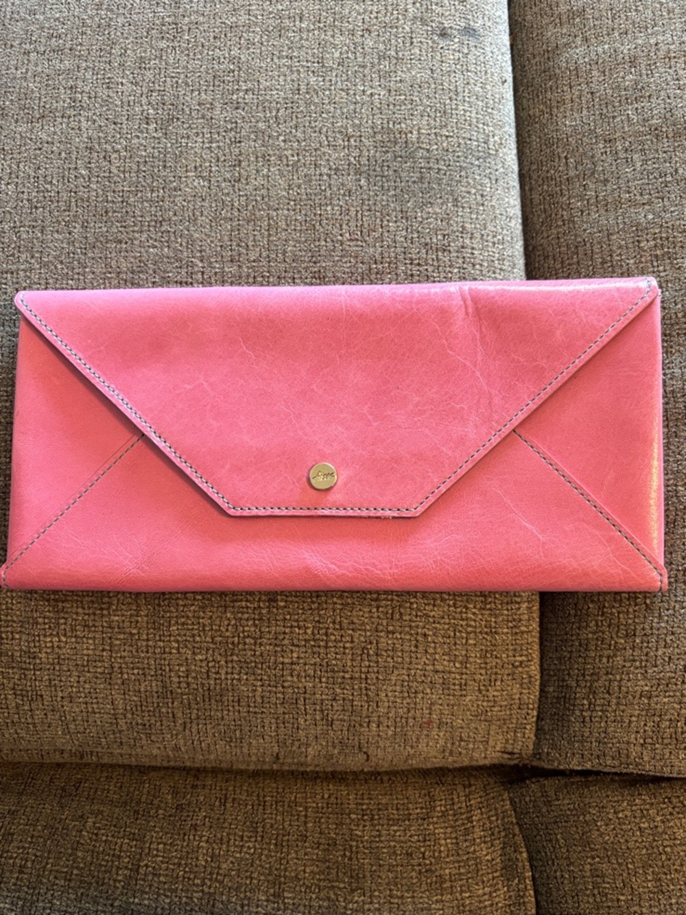 Abas Pink Envelope Clutch Wallet